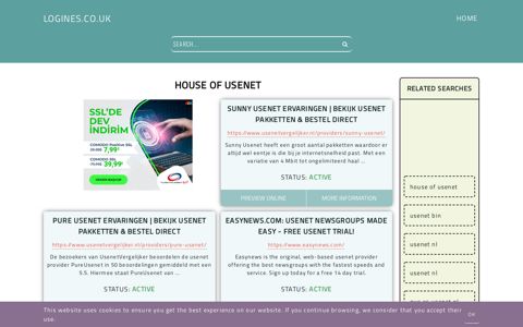 house of usenet - General Information about Login