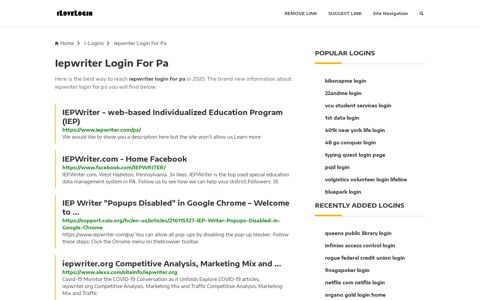 Iepwriter Login For Pa ❤️ One Click Access - iLoveLogin