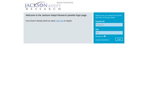 Welcome to the Jackson Adept Research panelist login page.