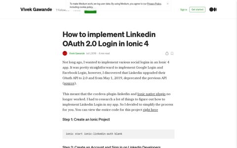 How to implement Linkedin OAuth 2.0 Login in Ionic 4 | by ...