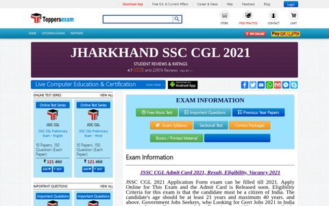 JSSC CGL Vacancy 2020, Online Form, Result, Admit Card ...