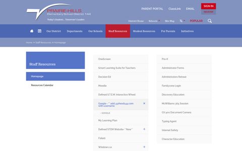 Staff Resources / Homepage - Prairie-Hills School District 144