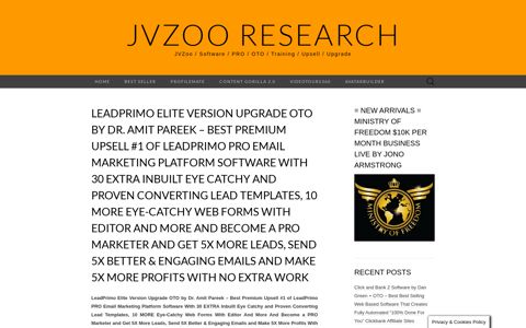 LeadPrimo Elite Version Pro OTO by Amit P | JVZOO ...