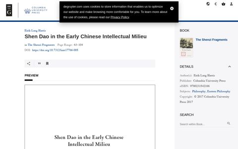Shen Dao in the Early Chinese Intellectual Milieu in: The Shenzi ...