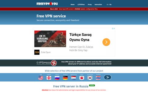 Free VPN server in Russia - Free VPN for You