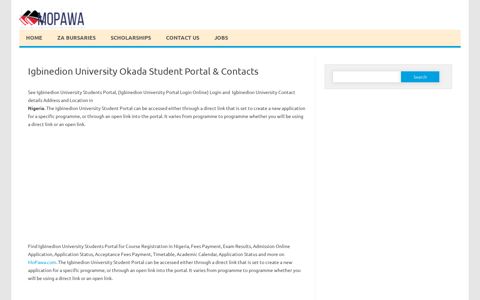 Igbinedion University Okada Student Portal & Contacts | 2020 ...