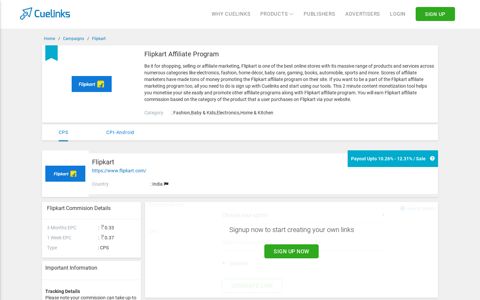 Flipkart Affiliate Program with Payout 12.96% - Cuelinks