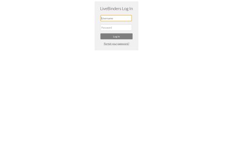 LiveBinders Log In