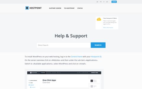 How do I install WordPress? - Hostpoint Support Center