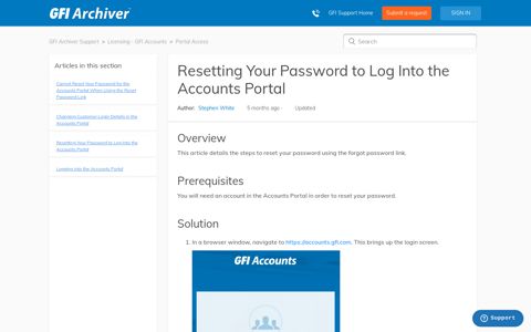 Resetting Your Password to Log Into the Accounts Portal – GFI ...