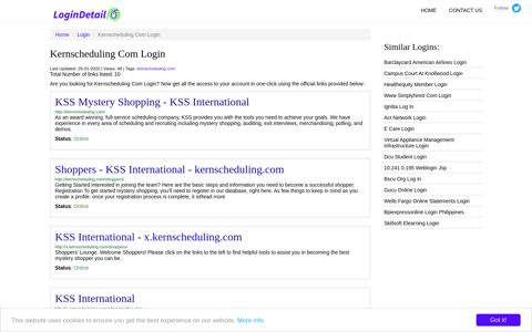 Kernscheduling Com Login KSS Mystery Shopping - KSS ...