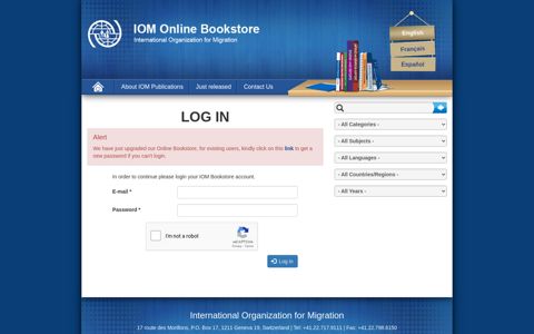 Log in | IOM Online Bookstore - IOM Publications