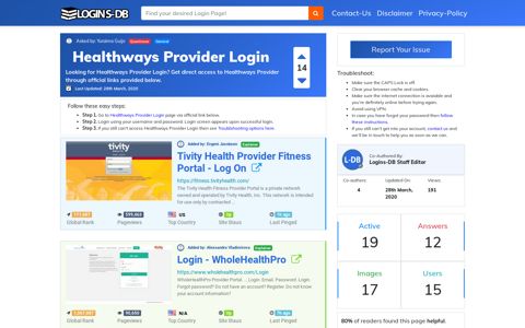 Healthways Provider Login - Logins-DB