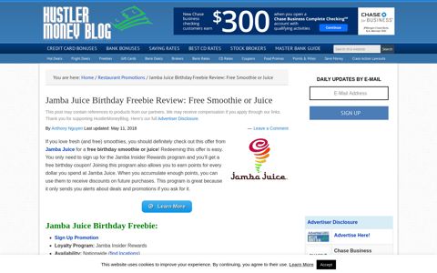 Jamba Juice Birthday Freebie Review: Free Smoothie or Juice