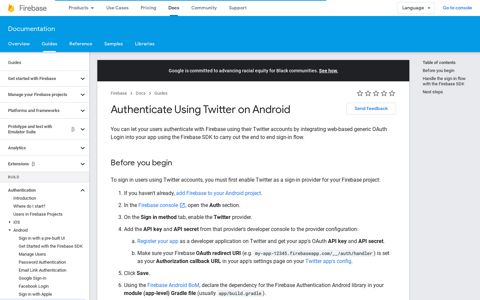 Authenticate Using Twitter on Android | Firebase