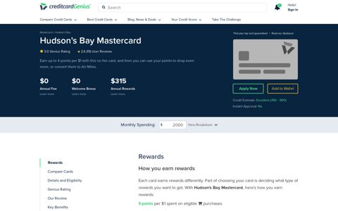 Hudson's Bay Mastercard | creditcardGenius