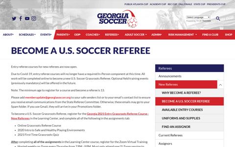Become a U.S. Soccer Referee | Georgia