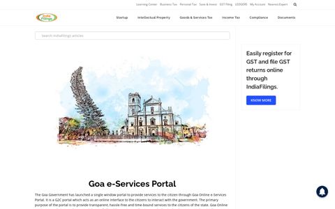 Goa e-Services Portal - Registration Procedure - IndiaFilings