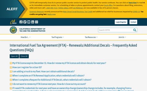 International Fuel Tax Agreement (IFTA) – Renewals ... - CDTFA