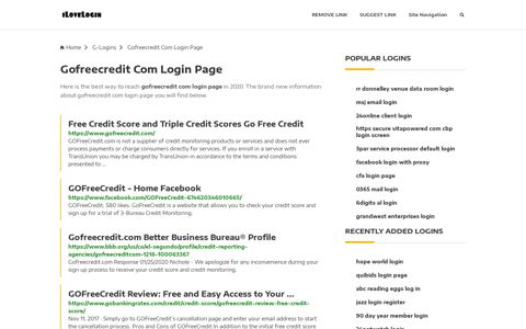 Gofreecredit Com Login Page ❤️ One Click Access - iLoveLogin
