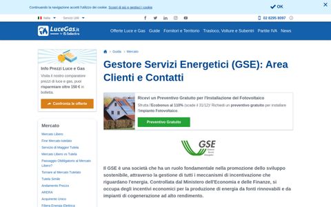 Gestore Servizi Energetici (GSE): Area Clienti e Contatti