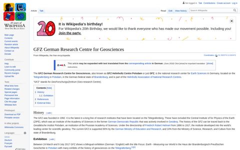 GFZ German Research Centre for Geosciences - Wikipedia