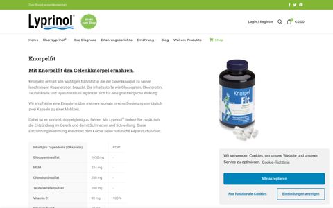 KnorpelFit ernährt den Gelenkknorpel - Lyprinol.de