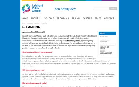 E-Learning | Lakehead Public Schools