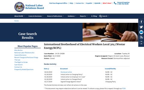 International Brotherhood of Electrical Workers Local 304 ...