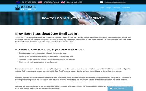 How to log in Juno Email account ? - Webmail Support