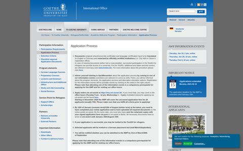 Goethe-Universität — Application Process