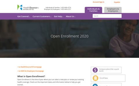 HealthSource RI: Open Enrollment 2020