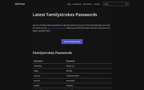 Latest Familystrokes Passwords - XXX-Pass