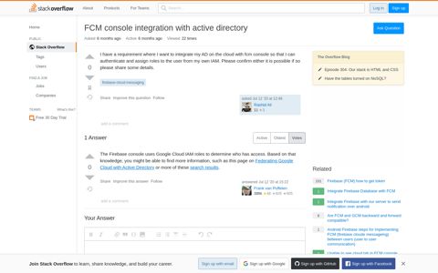 FCM console integration with active directory - Stack Overflow