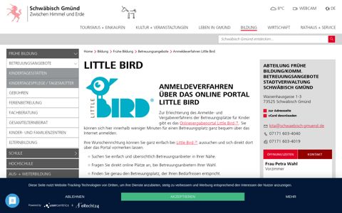 Anmeldeverfahren Little Bird Portal - Schwäbisch Gmünd