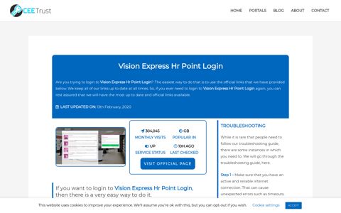 Vision Express Hr Point Login - Find Official Portal - CEE Trust