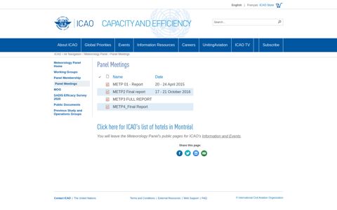 Panel Meetings - ICAO