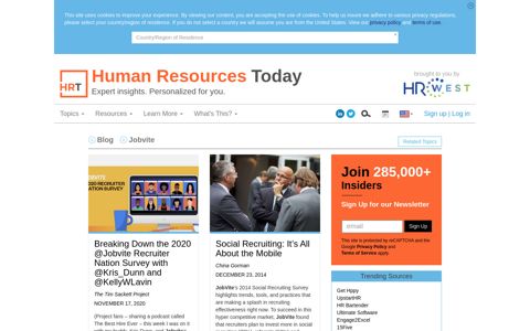 Blog and Jobvite - Human Resources Today