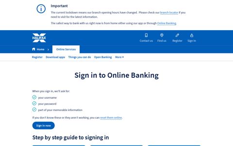 Halifax UK | Sign into Online Banking | Online Services