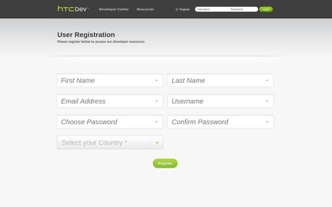 Create Your Account at HTCdev