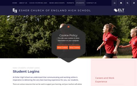 Student Logins - Esher Church of England High School