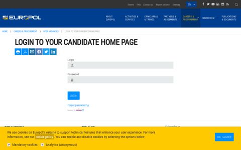 Login to your candidate home page | Careers ... - Europol