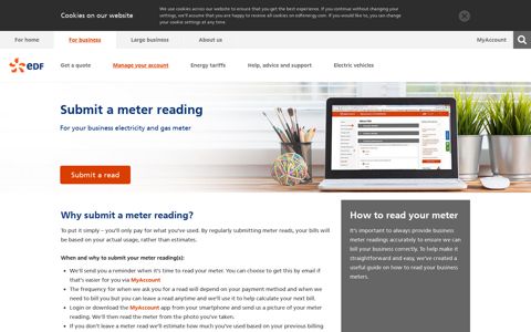 Submit a meter reading | EDF | Business - EDF Energy