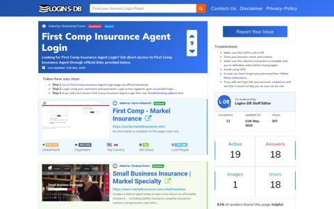 First Comp Insurance Agent Login - Logins-DB
