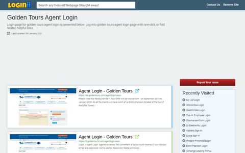 Golden Tours Agent Login - Loginii.com