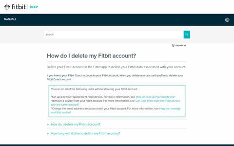 How do I delete my Fitbit account? - Fitbit Help