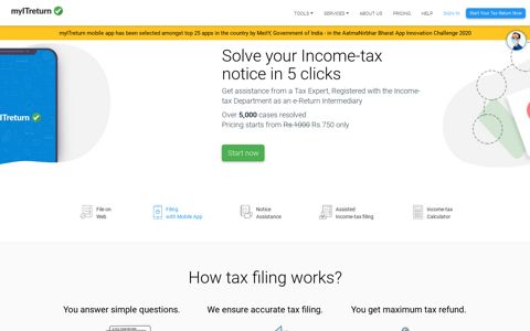 File your Indian Income Tax Return with ease for 2019-20 on ...