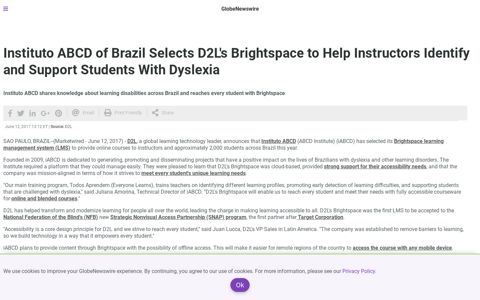 Instituto ABCD of Brazil Selects D2L's Brightspace to Help ...