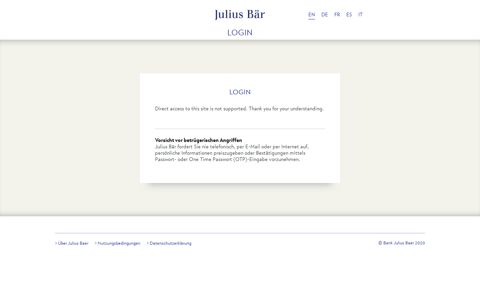 Julius Bär - Authentication