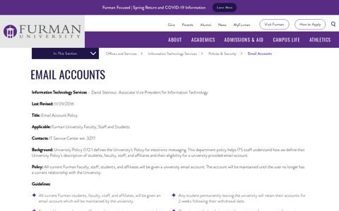 Email Accounts - Furman University